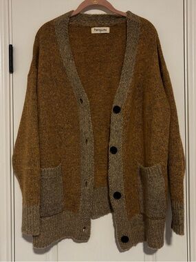 Impressions Brown and Tan Knit Sweater